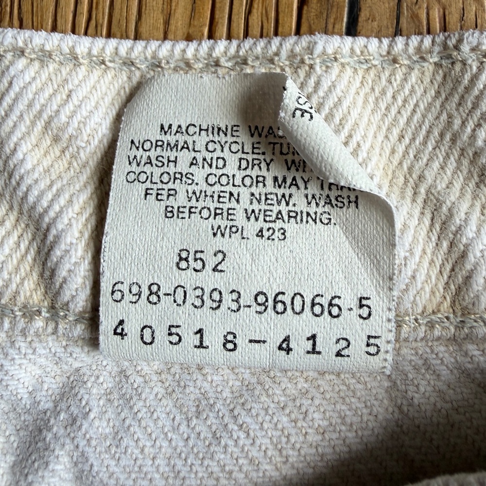 Vintage c. 1991 Levi’s 517 Made in USA Off-White Ecru Bootcut Jeans W32 L30 - Picture 3 of 8